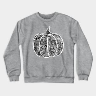 Pumpkin Zentangle - White Crewneck Sweatshirt